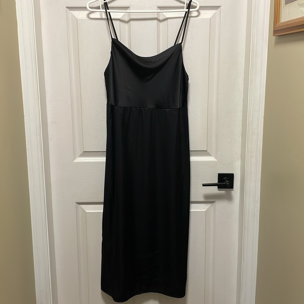 Old Navy | Black | Cowl Neck | Spaghetti Strap | Satin | Slip Dress | Size S - Picture 3 of 17
